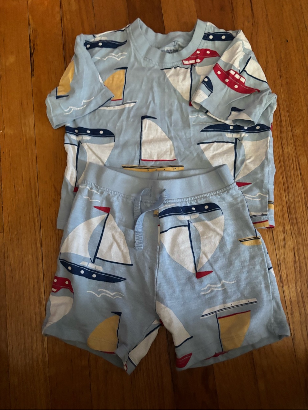 Primark light Blue Sailboat summer set